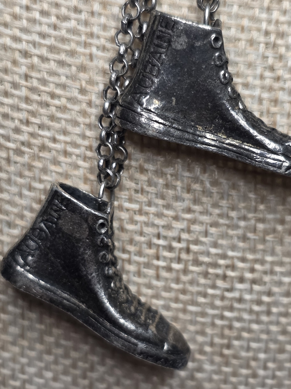 Vintage Silver-Tone Sneaker Pendant Necklace - Women's Jewelry